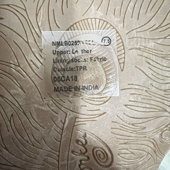 Naughty Monkey Crimson Boots Size 7.5 Brown Leather Studded Straps Western Boho - Picture 8 of 9